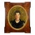 Antique Portrait Oil Painting on Canvas in Burl Walnut Frame For Sale