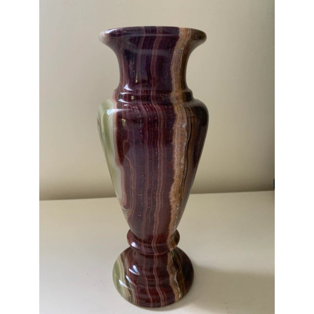 Transitional Honey Large Marble Onyx Vase For Sale - Image 4 of 9