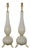 Murano Glass Footed Table Lamps in White and Gold, a Pair For Sale