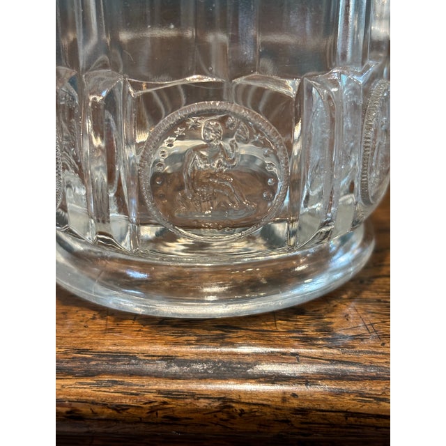 Victorian 1892 Antique Early American Pattern Glass u.s. Coin Creamer Pitcher For Sale - Image 3 of 8