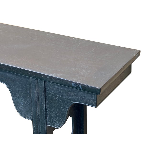 Chinese Dark Brown Black Huali Rosewood Ming Style Altar Table For Sale In San Francisco - Image 6 of 11