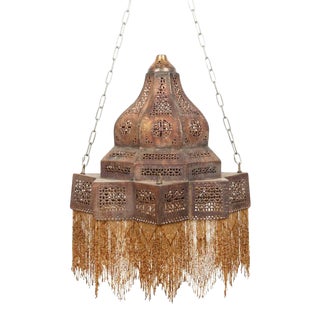 Middle East Copper & Beaded Lantern For Sale