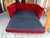 Mid-Century Modern Red Fabric Monster Three-Seat Sofa with Rose Pattern from Bretz For Sale - Image 3 of 7