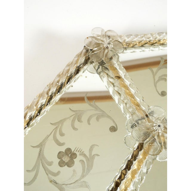 Mid-Century Modern Italian Wall Mirror with Murano Glass Frame, 1950s For Sale - Image 15 of 18