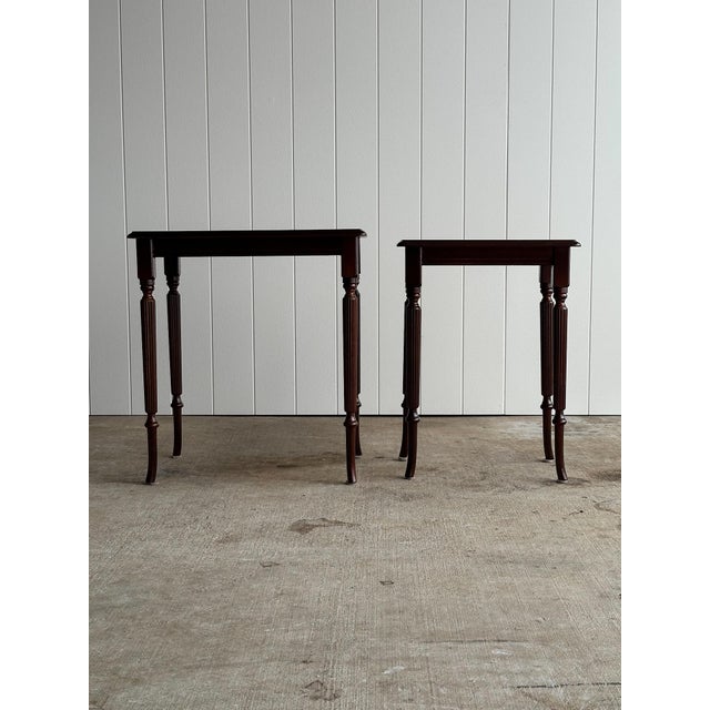 Pair of Vintage Mahogany Nesting Tables For Sale - Image 11 of 17