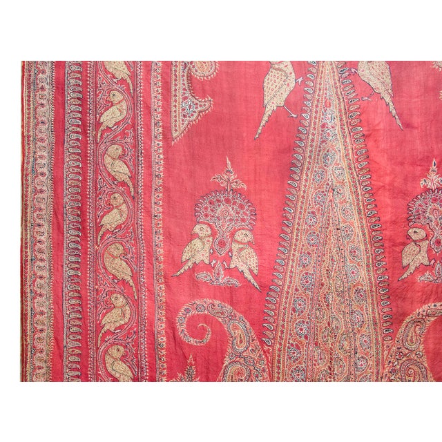 Red Late 19th Century Persian Kirman Suzani Rug For Sale - Image 8 of 15