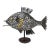 Large Folk Art Flatware Metal Fish Sculpture For Sale