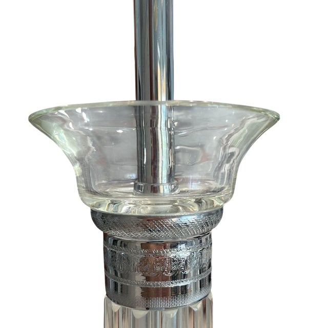 Glass Marbro Crystal Column Table Lamp, 1950s For Sale - Image 7 of 15