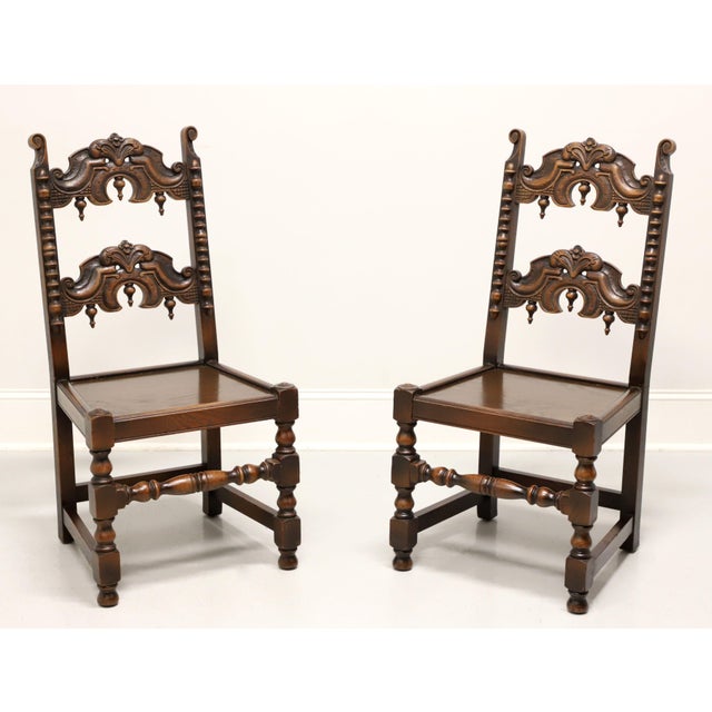 Grand Rapids Bookcase and Chair Co Antique Early 20th Century Oak Gothic Revival Dining Side Chairs - Pair A For Sale - Image 11 of 11
