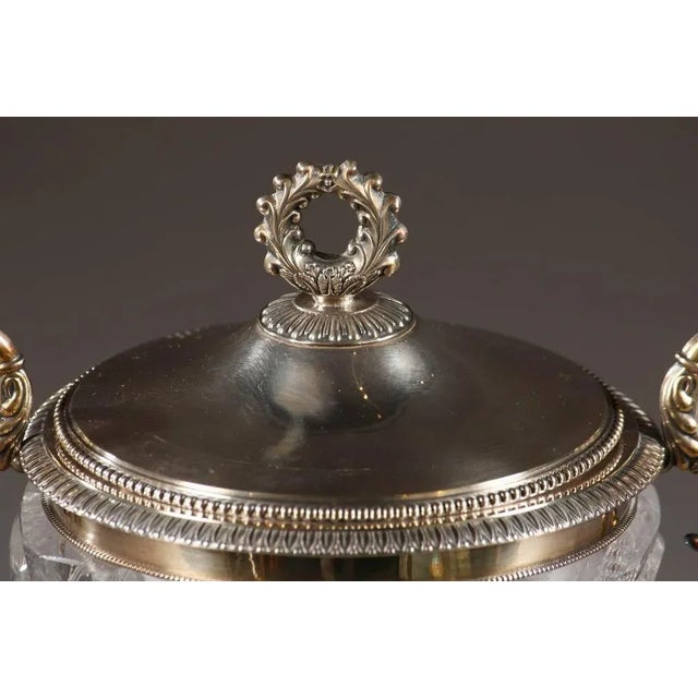 19th Century Cut Crystal and Silver Candy Dish by Dupré For Sale - Image 9 of 11