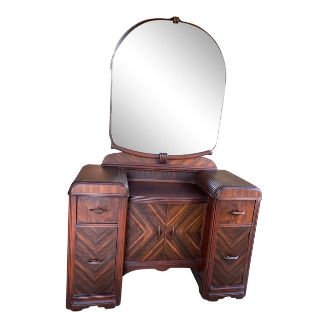 Antique Mirrored Dressing Table, Vanity | Chairish