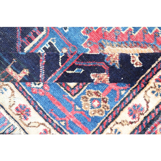 Antique Persian Kurdish Tribal Rug in Sub-Geometric Medallion Design 4'5 X 7'8 For Sale - Image 9 of 10