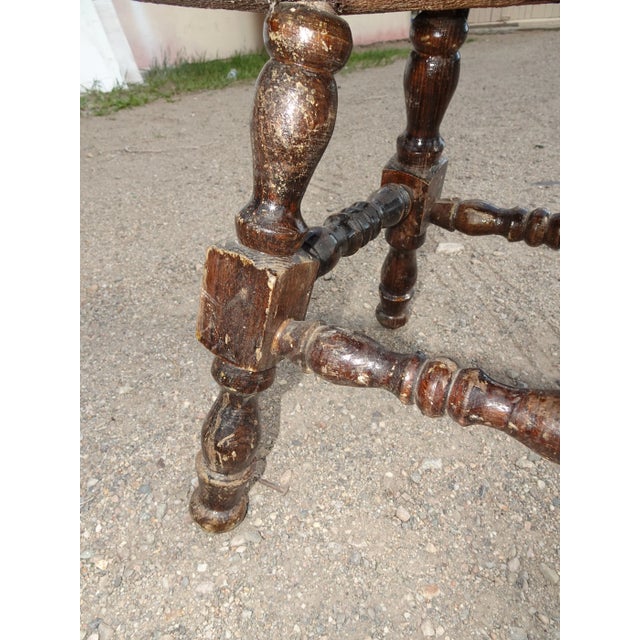 Vintage French Country Rustic Red Stool Footstool Bench Farmhouse Chic For Sale - Image 11 of 12