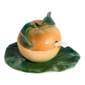 Vintage Italian Majolica Figural Orange Lidded Condiment or Jam Jar