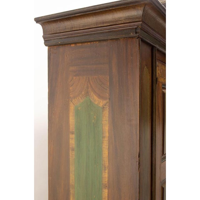 Late 18th Century Swiss Painted Wedding Pine Armoire For Sale - Image 12 of 18