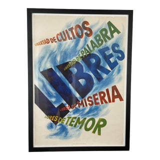 Herbert Bayer Original 1942 American Propaganda Poster Libertad De Cultos For Sale