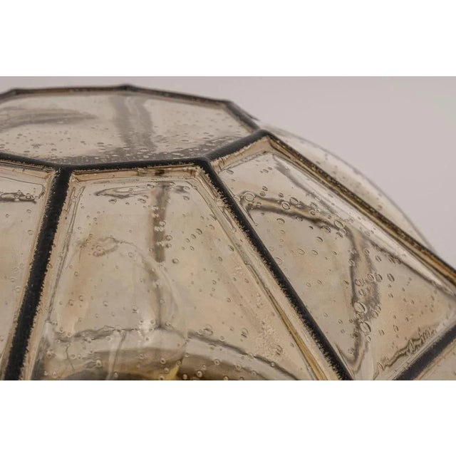 Iron and Clear Glass Flush Mount by Limburg, Germany, 1960s For Sale - Image 8 of 13