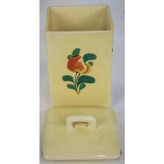 Set of 6 Hand Painted Ceramic Canisters - Czechoslovakia For Sale - Image 10 of 12