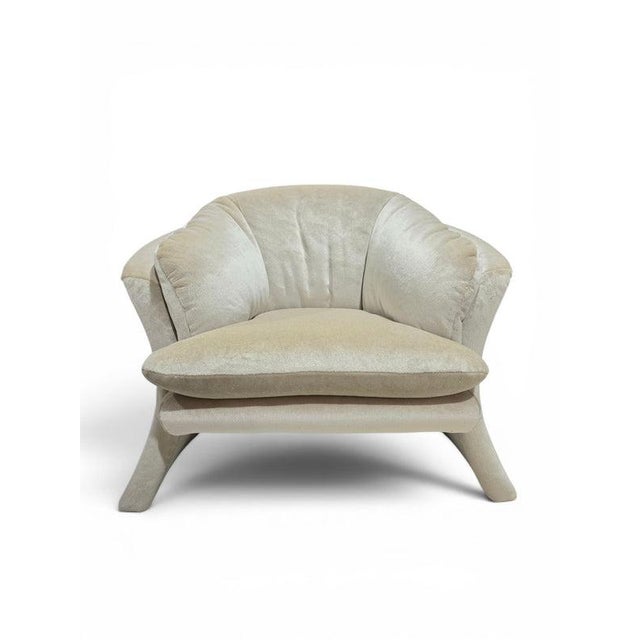Contemporary Vintage Postmodern Vladimir Kagan Style Sculptural Lounge Chair Newly Reupholstered For Sale - Image 3 of 11