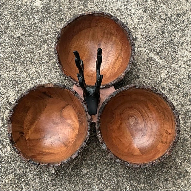 Wood Vintage Burl Wood Buck Nut Bowl For Sale - Image 7 of 12