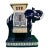 Mid 20th Century Large Chinese Cobalt Blue Ceramic Elephant Garden Seat With Shou and Bat Motifs For Sale