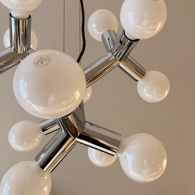 Space Age Atomic Chrome Chandelier by J.T. Kalmar, Germany, 1970 For Sale - Image 14 of 16