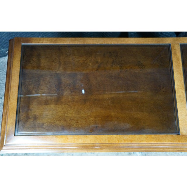 Mid-Century Fancher Chinoiserie Campaign Walnut Smoked Glass Buffet Credenza MCM For Sale - Image 17 of 18