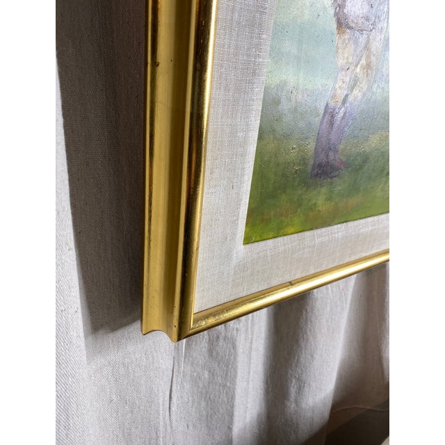 Blue Original Oil Equestrian Painting of Man O’ War by Scharff For Sale - Image 8 of 12