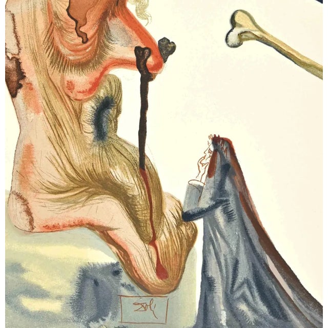 The Fraudulent - Hell is a woodcut print realized in 1963 for a series illustrating the Medieval poem of the "Divine...