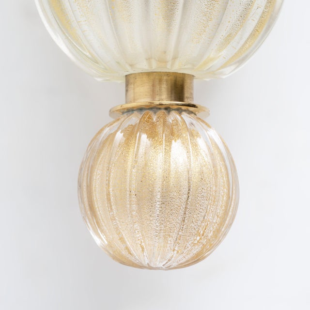 Metal Murano Glass Wall Sconces with Gold Dust Inclusions, 2000, Set of 2 For Sale - Image 7 of 10