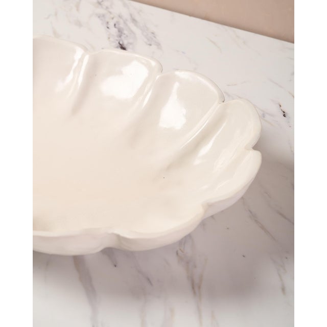 Handmade "Seedpod" Decorative Bowl by Ank Studios in Satin White Ceramic For Sale - Image 10 of 13