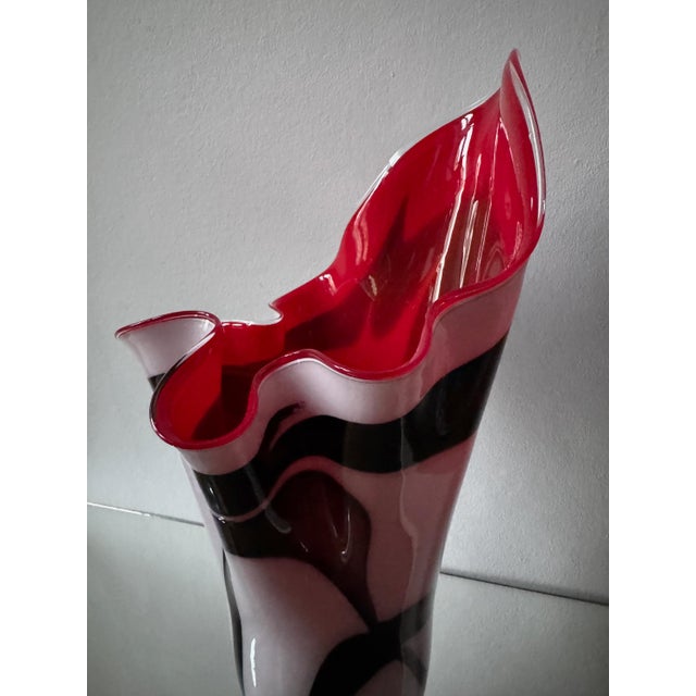 Large Sculptural Handkerchief Art Glass Vase, 1980s For Sale - Image 11 of 16