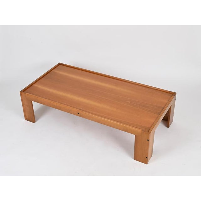 Brown Large Coffee Table attributed to Afra and Tobia Scarpa for Cassina, Italy, 1960s For Sale - Image 8 of 18