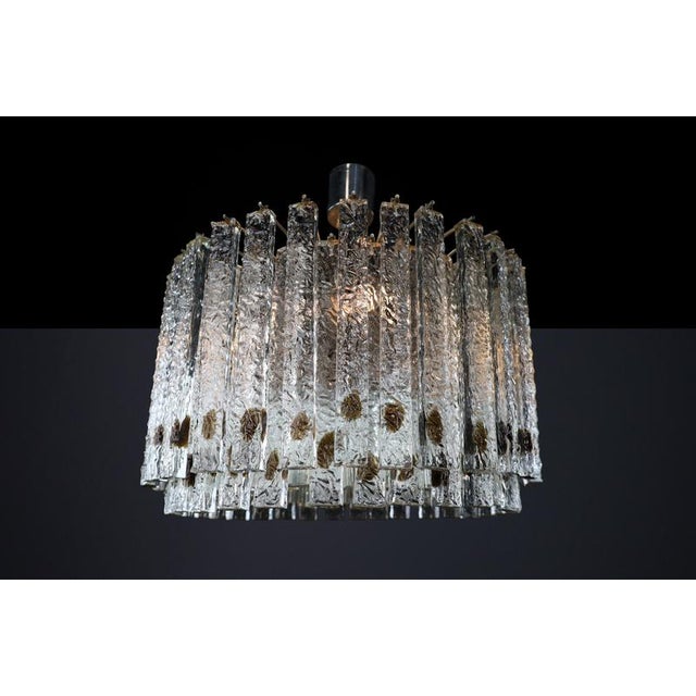 Large Mid-Century Modern Murano Glass Chandelier, Italy, 1960s For Sale - Image 9 of 15