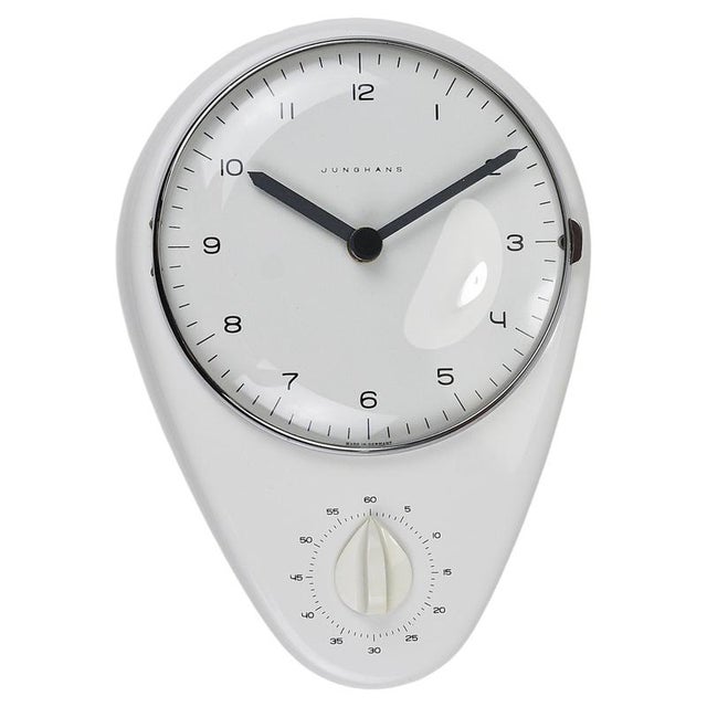 Mid-Century Modern White Wall Clock & Timer by Max Bill for Junghans, Germany, 1950s For Sale - Image 16 of 16