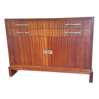Tommi Parzinger for Charak Mid Century Sideboard in Banded Mahogany For Sale