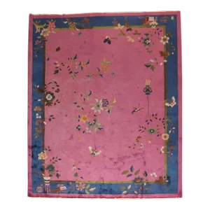 1940s Chinese Art Deco Antique Rug, 8' X 9'10''