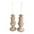 Monumental Vintage Terracotta Candlesticks Raised Rose Relief 15 Inch Pair For Sale