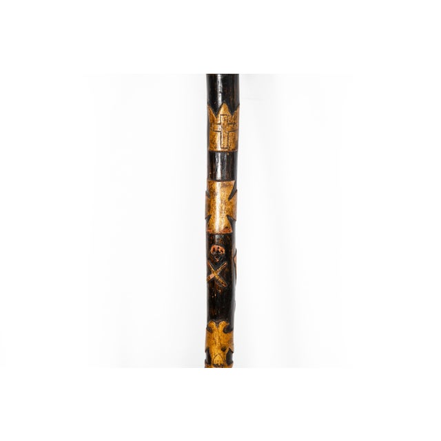 American Carved Folk Art Masonic Walking Stick Cane For Sale - Image 11 of 12