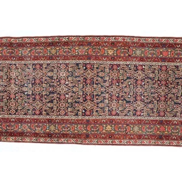 Navy Blue 1900s Persian Ferahan Runner 3'2" X 17'2" For Sale - Image 8 of 13