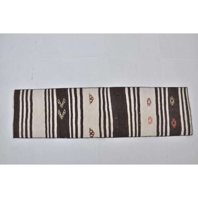 Turkish Vintage Anatolian Mini Hemp Rug For Sale - Image 3 of 7