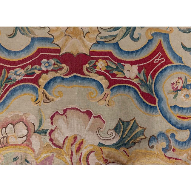 Blue French Aubusson Wool Rug by Galerie Chevalier  Garden of Eden For Sale - Image 8 of 9