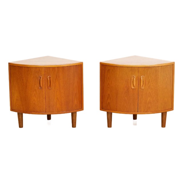 Pair of Teak Corner Cabinets Nightstand Side Tables by G Plan For Sale