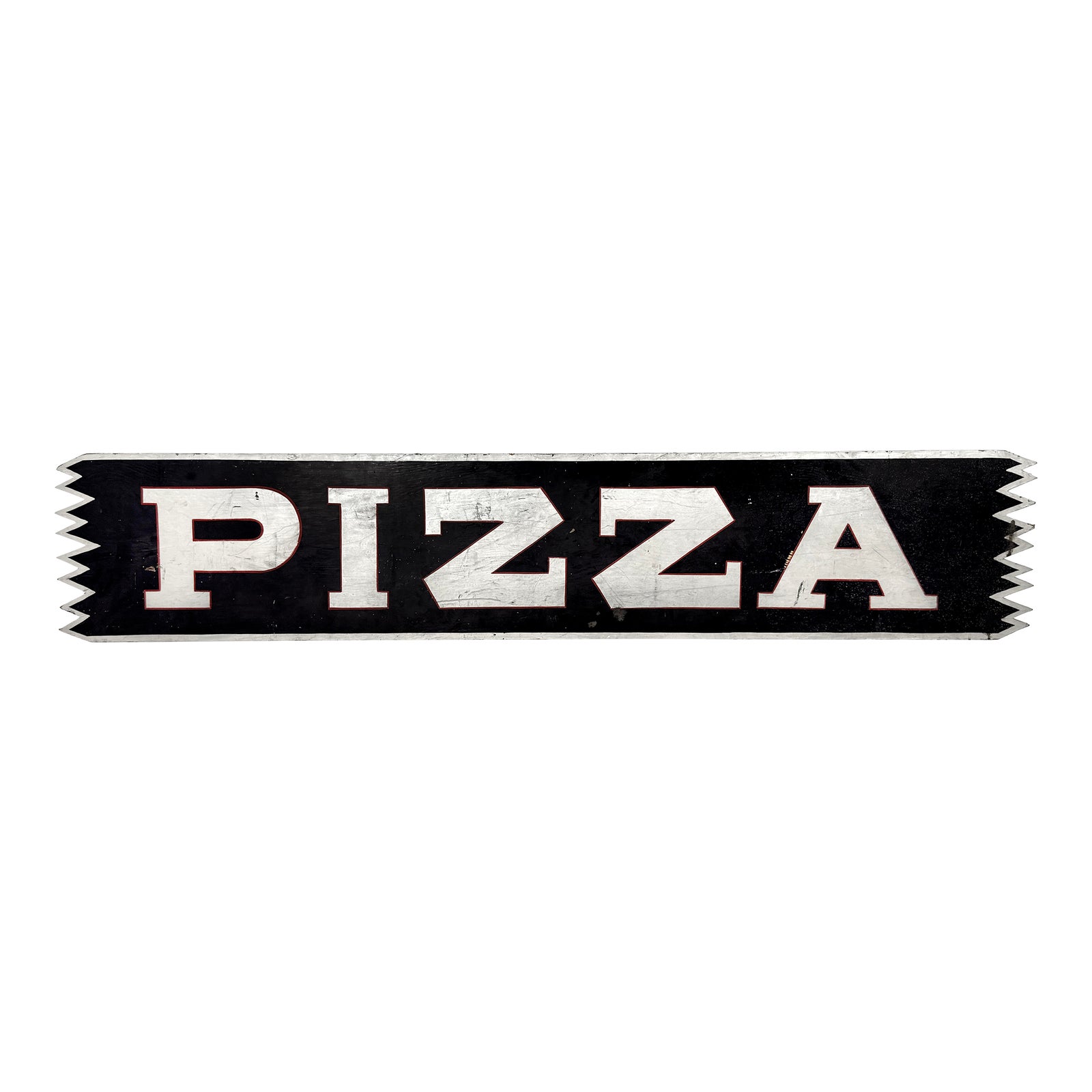 Vintage 1990sPizza Restaurant Sign With Double-Sided Graffiti