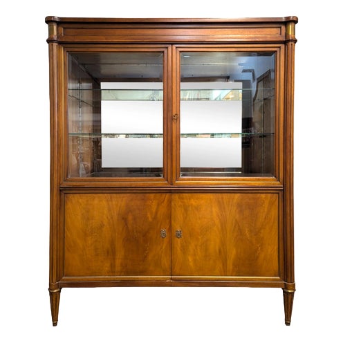 Louis XVI Style Cherry Wood Display Case For Sale