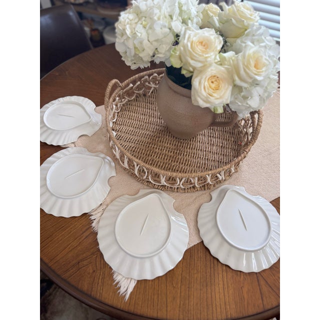 Vintage Scalloped Seashell Plates - Set of 4 For Sale - Image 4 of 7