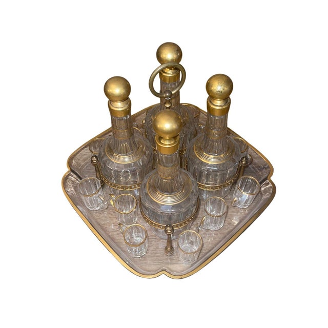 A superb 19th century French Baccarat cave à liqueur (tantalus set), exemplifying the elegance and craftsmanship of fine...