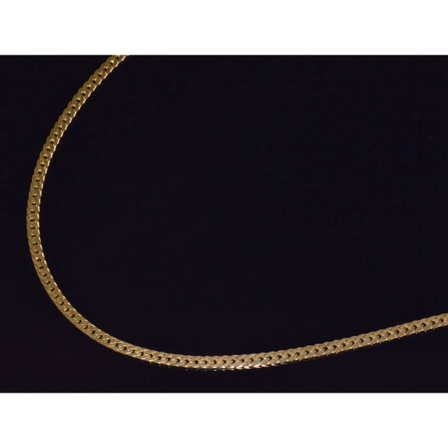Early 21st Century Italian 14k Solid Yellow Gold Faceted Flat Curb Chain Necklace For Sale - Image 5 of 12