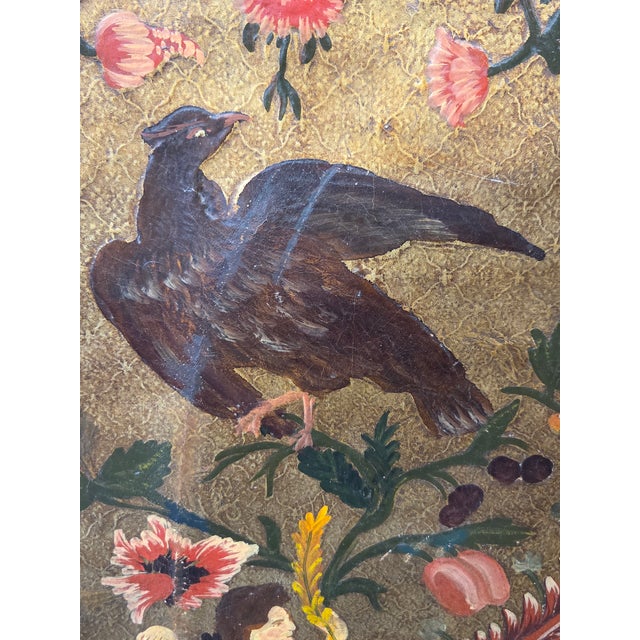 Antique 19th Century Painted Leather Folding Screen For Sale - Image 4 of 18