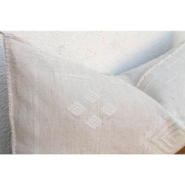 Moroccan Oasis Linen Oversized Lumbar Moroccan Pillow For Sale - Image 3 of 10